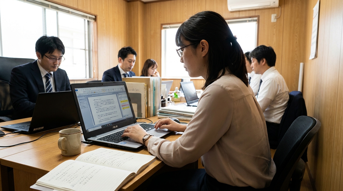 AIで日本語のSEO記事を執筆中の日本人ライター